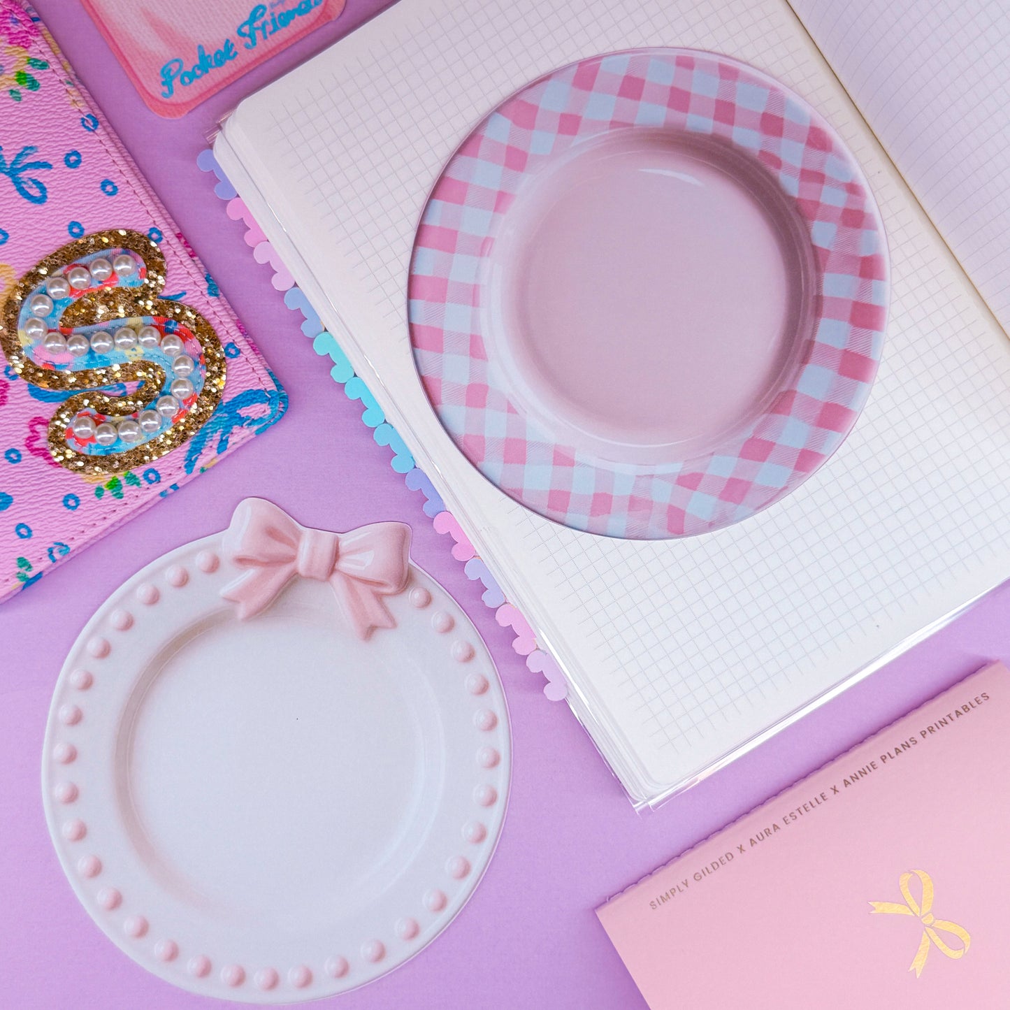NEW! Journaling Paper Sticker - Pink Plates Sticker SET