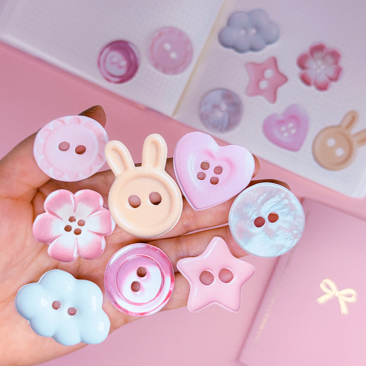 Pink Button Sticker Journaling Paper Sticker - Pink Buttons Sticker SET – NoWhiteSpaceStickers