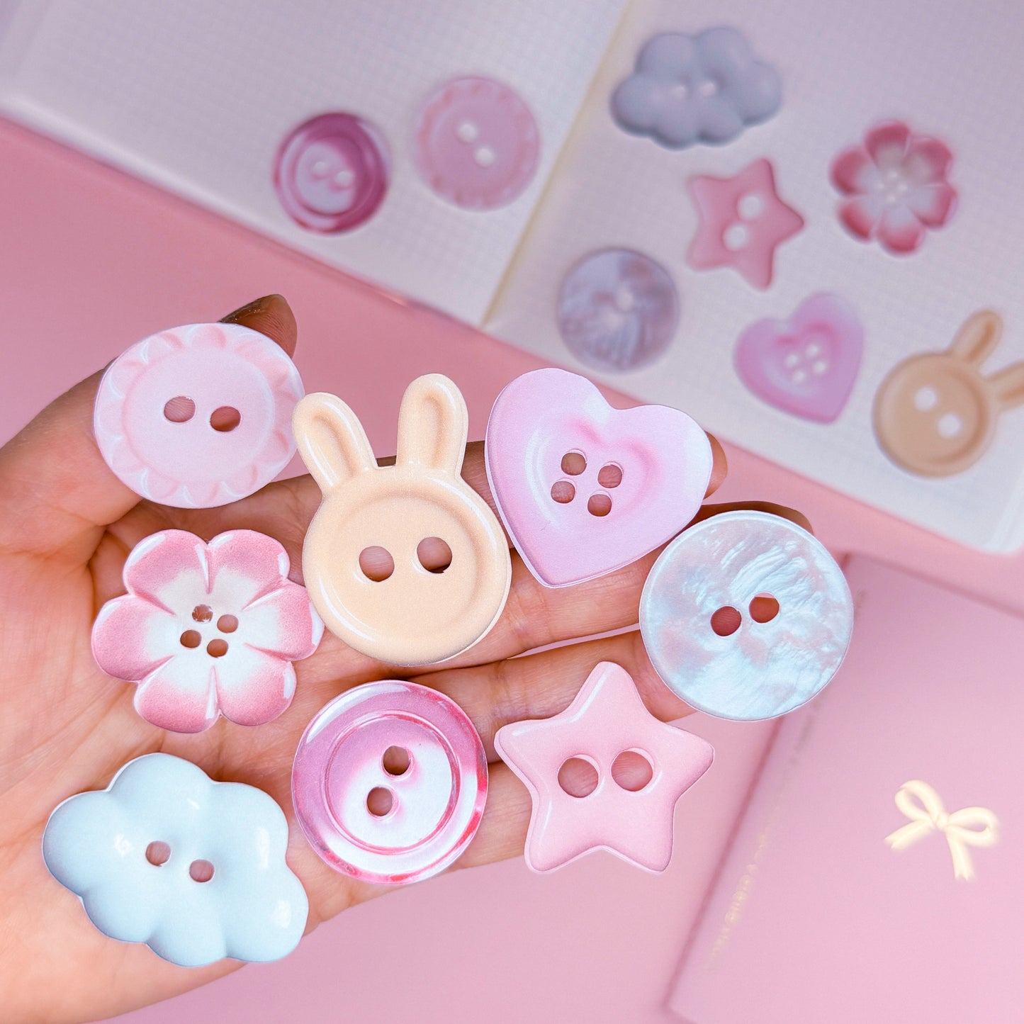 NEW! Journaling Paper Sticker - Pink Buttons Sticker SET