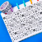 15MM Washi Tape - Rob's Doodles (Black + White)