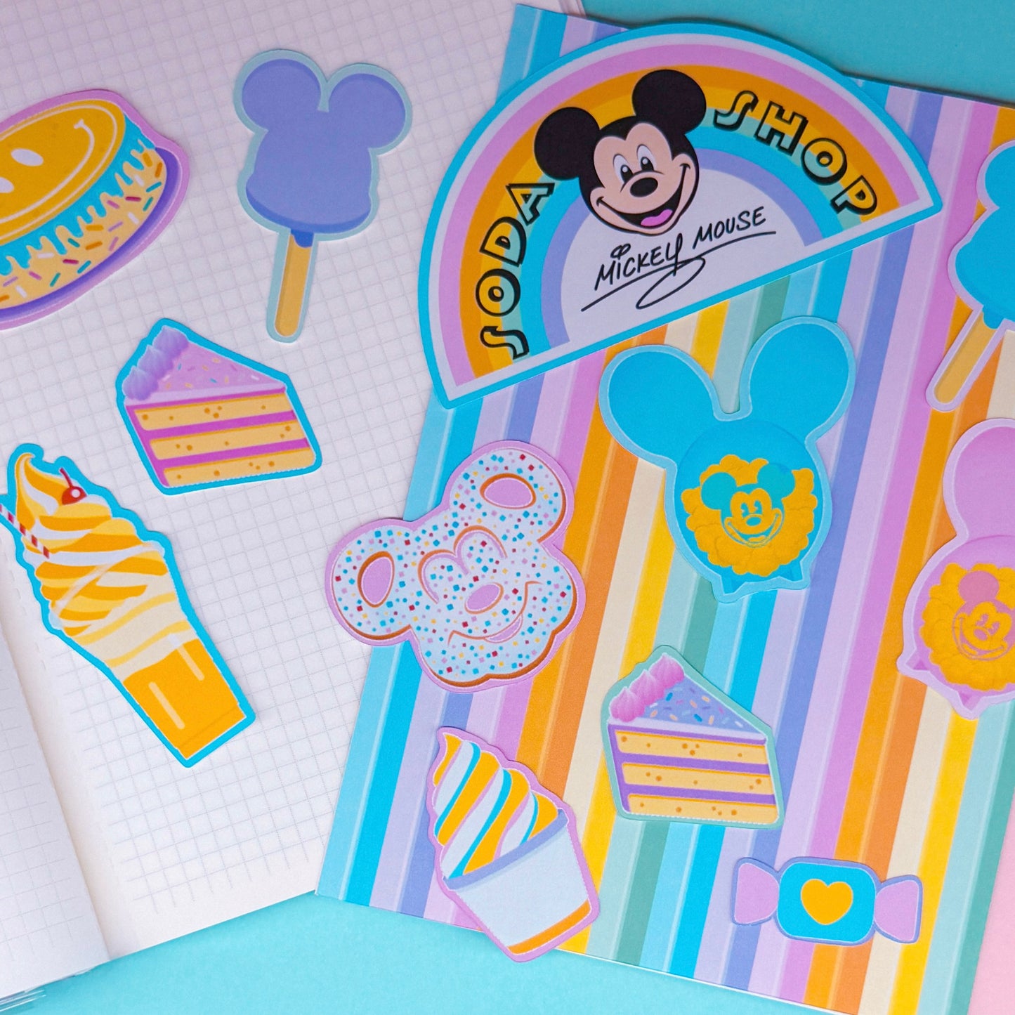 NEW! STICKER SCRAP PACK - Storefronts (Mickey's Soda Shop)