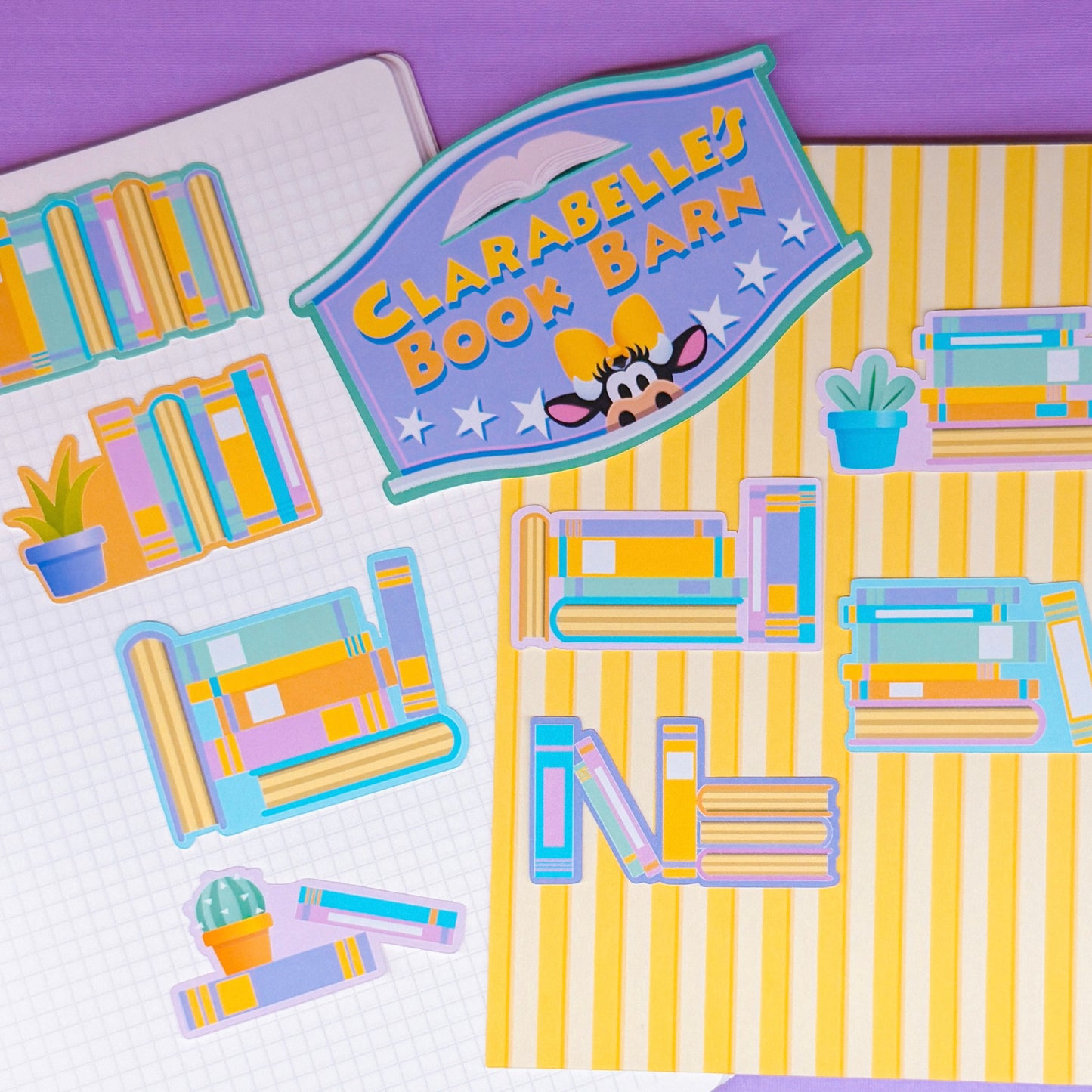 NEW! STICKER SCRAP PACK - Storefronts (Clarabelle's Book Barn)