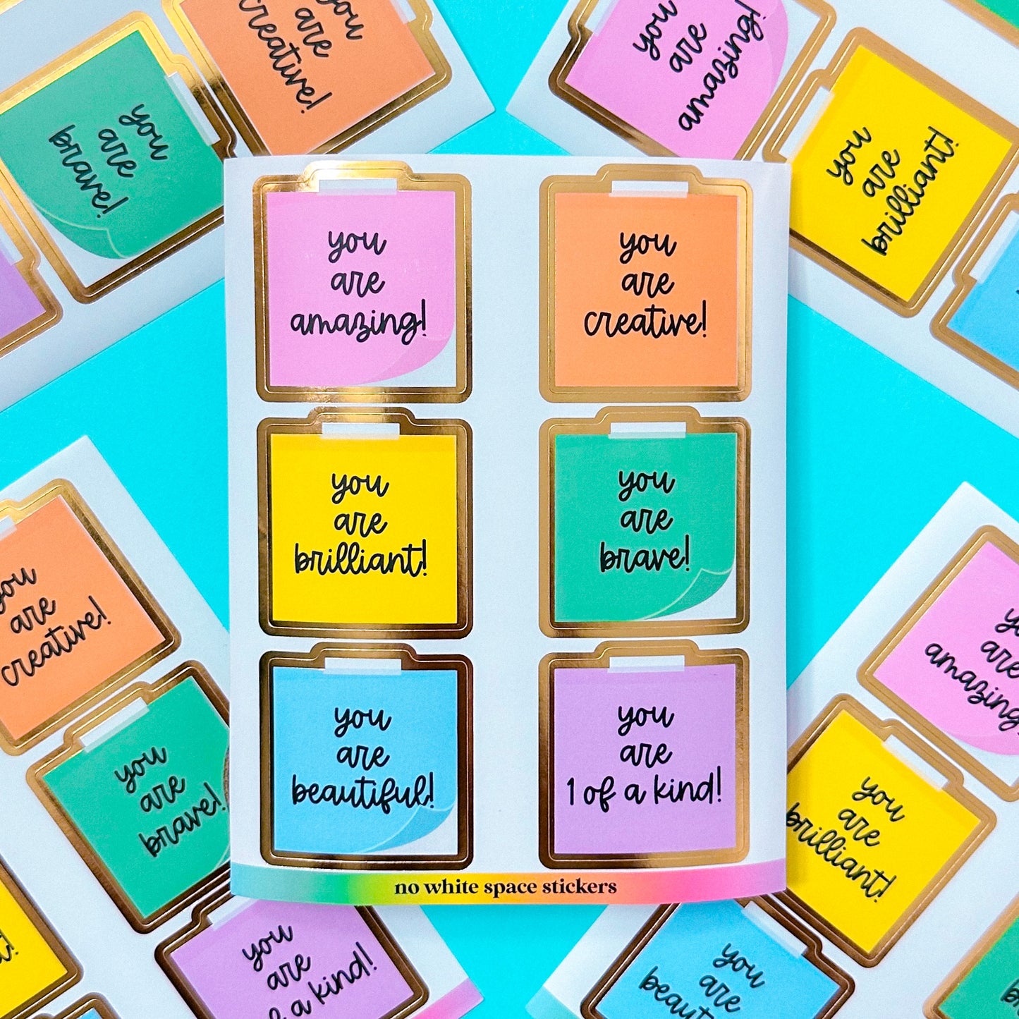 FOILED Paper Deco Stickers - Sticky Notes (Affirmations)