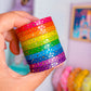 5MM Foiled Washi Tape - BRIGHT Rainbow Confetti (Gold Foil)