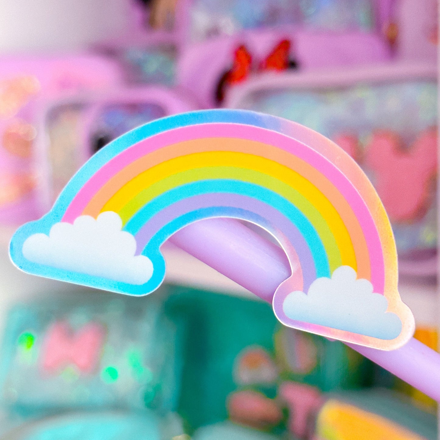 Glitter Waterproof Sticker - Rainbow