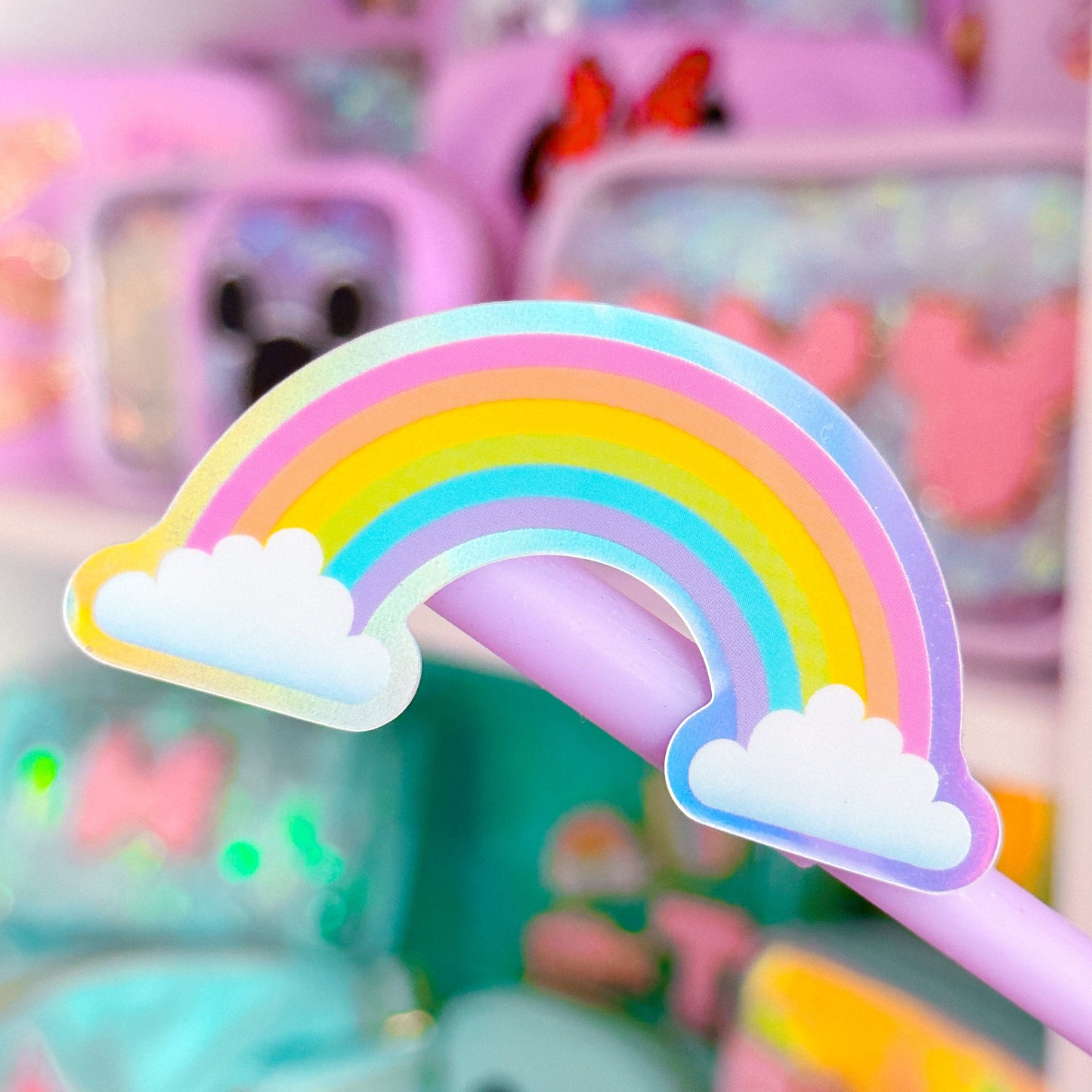 Glitter Waterproof Sticker - Rainbow