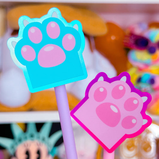 Glitter Waterproof Sticker - Rainbow Kitty Paw