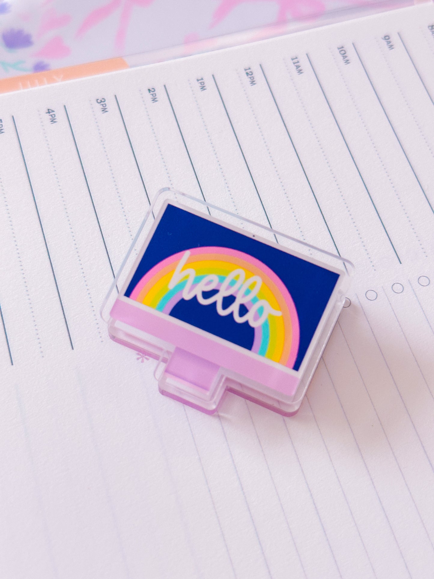 Mini Acrylic Clip - Purple Computer