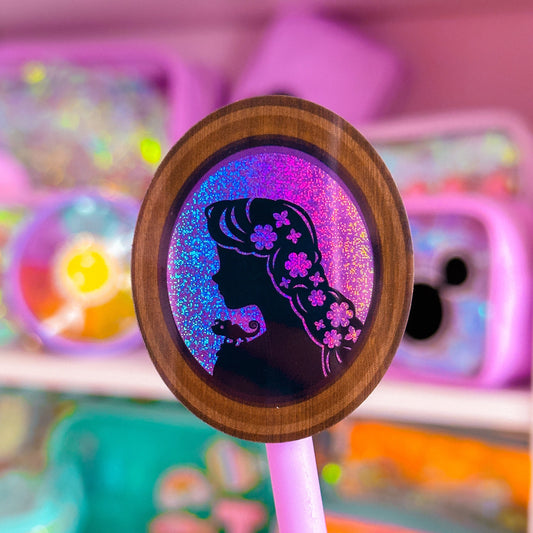Glitter Waterproof Sticker - Princess Profile (Rapunzel)