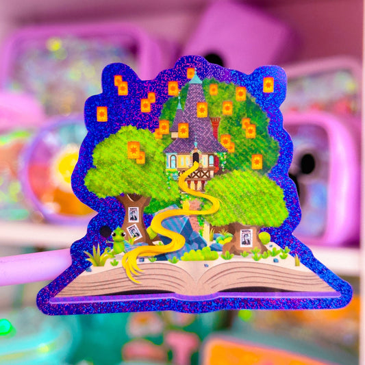 Glitter Waterproof Sticker - Storybook (Rapunzel)