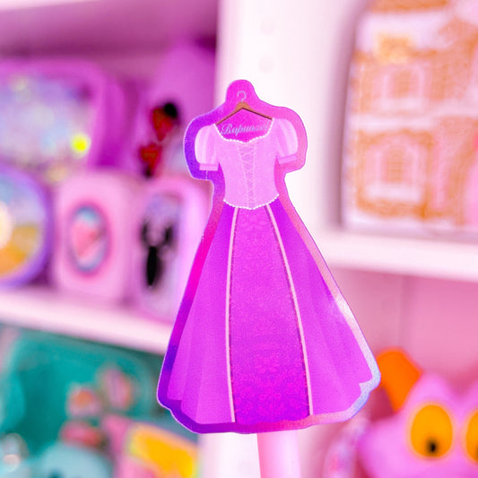 Glitter Waterproof Sticker - Rapunzel Dress