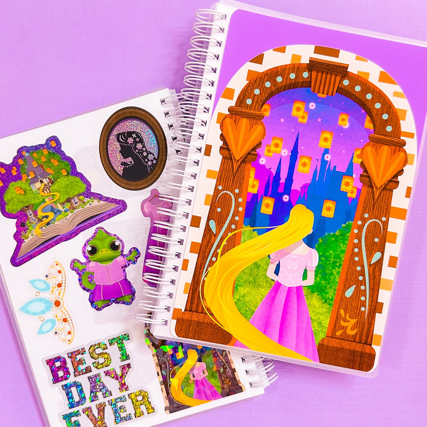 Glitter Waterproof Sticker - Princess Profile (Rapunzel)