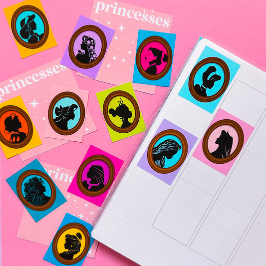 Mini (Itty Bitty) Full Box Sticker Bundle -  Princess Silhouettes