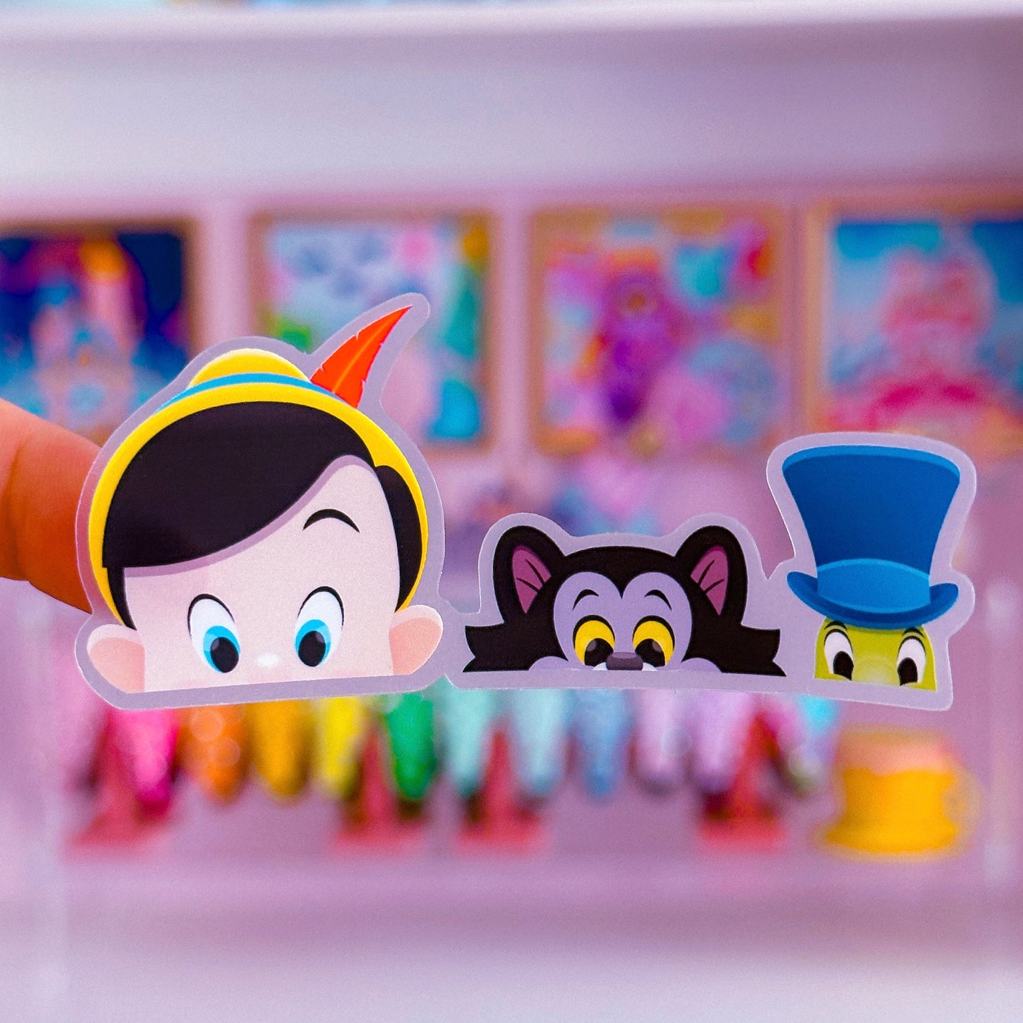 Waterproof Sticker - (Pinocchio) Peeking Friends