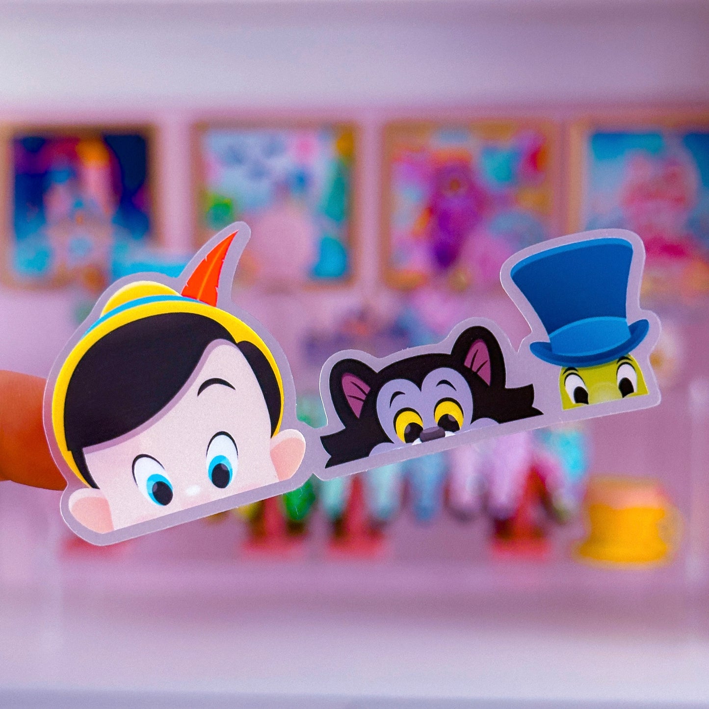 Waterproof Sticker - (Pinocchio) Peeking Friends