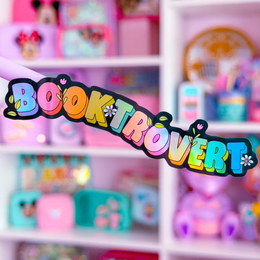 Waterproof Sticker - BOOKISH Rainbow Holographic Booktrovert