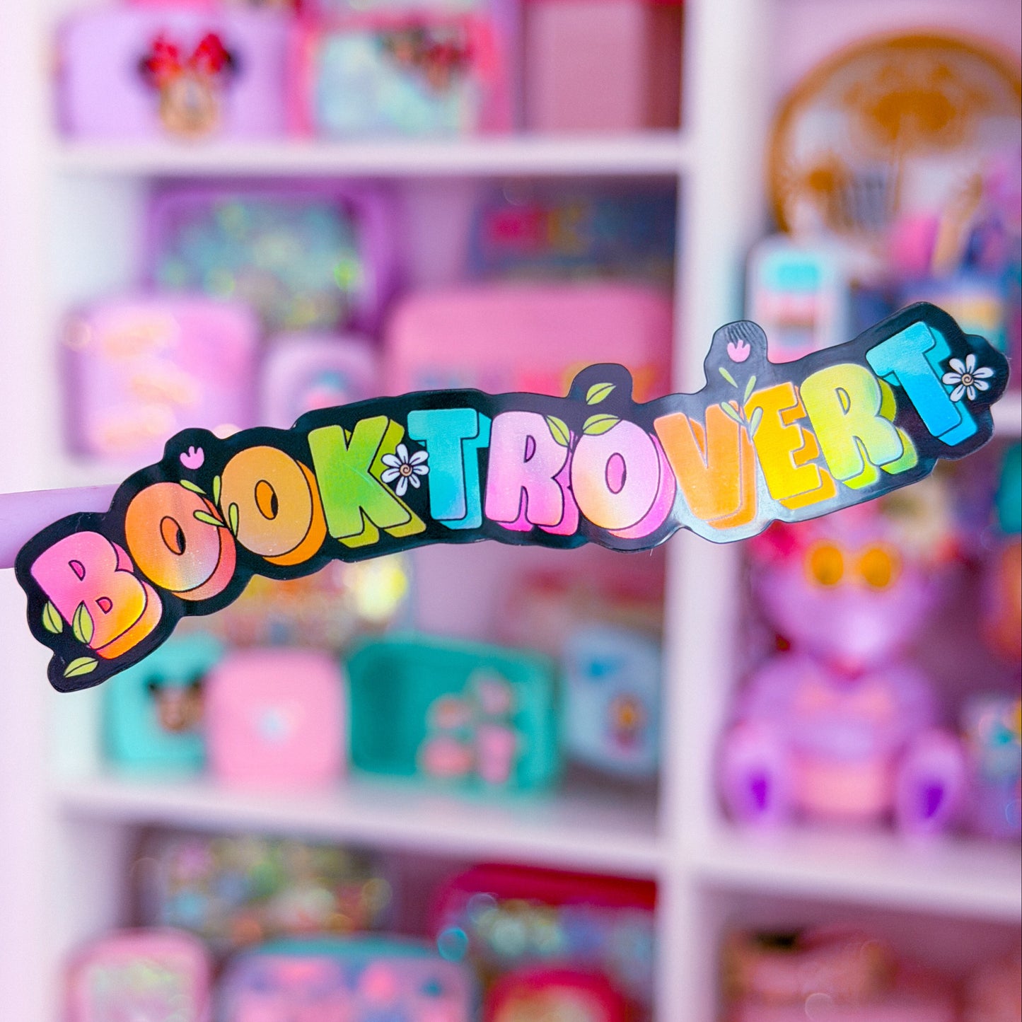 Waterproof Sticker - BOOKISH Rainbow Holographic Booktrovert