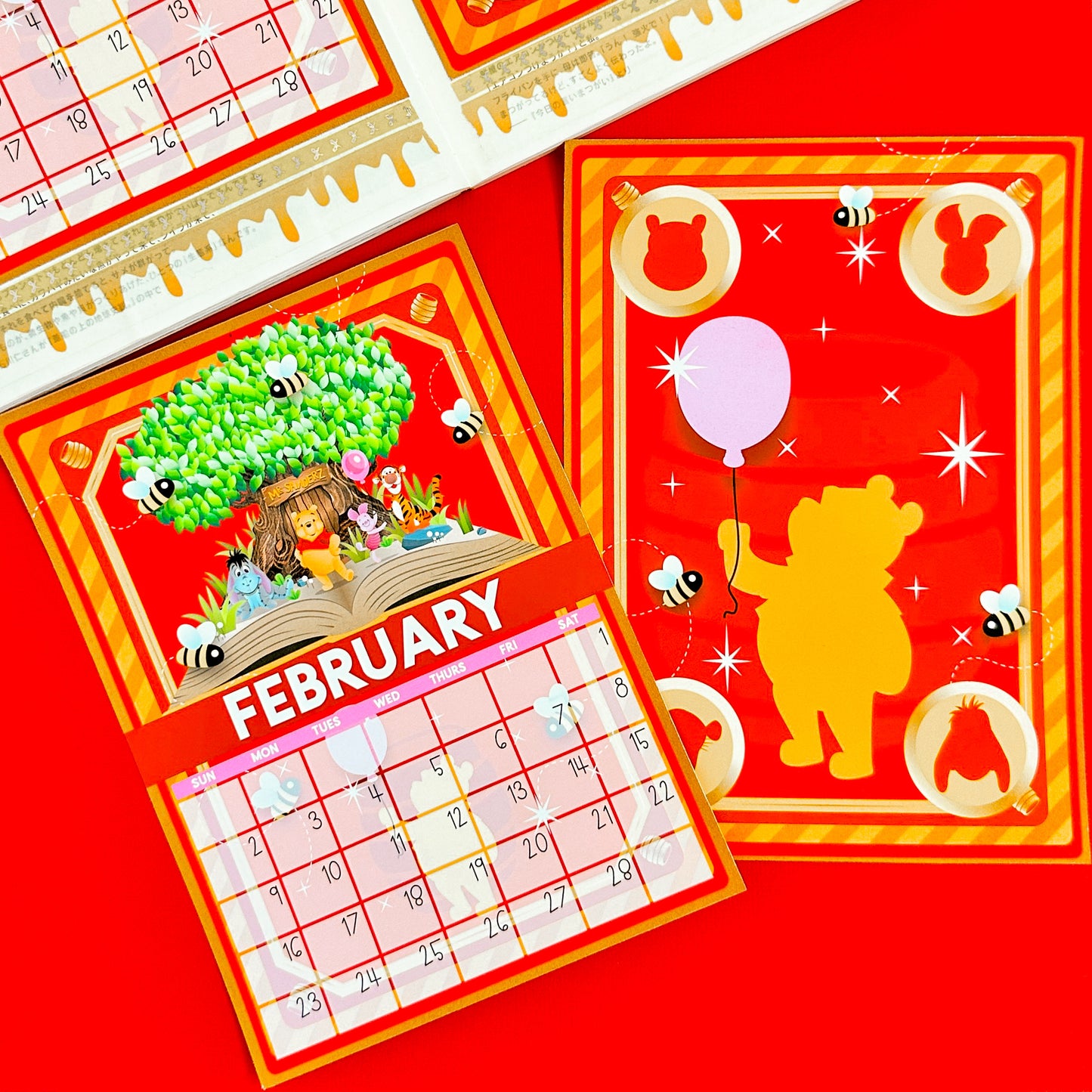 5x7 Full Page Sticker -  2025 (February) Calendar & Storybook Cover (Pooh)