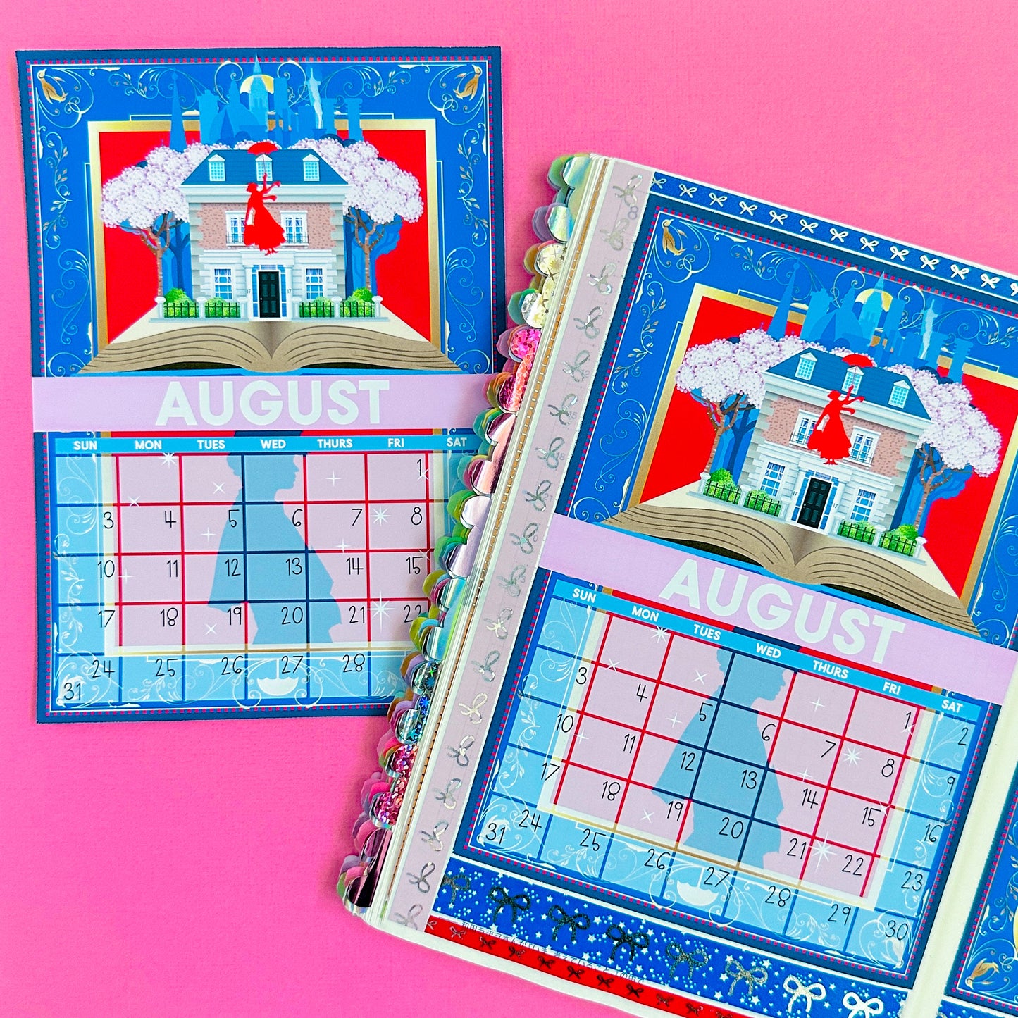 5x7 Full Page Sticker -  2025 (August) Calendar & Storybook Cover (Mary Poppins)
