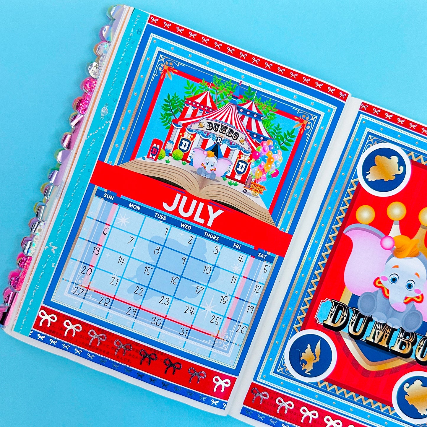 5x7 Full Page Sticker -  2025 (July) Calendar & Storybook Cover (Dumbo)
