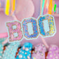 Glitter Waterproof Sticker - Pastel BOO Varisty Letter