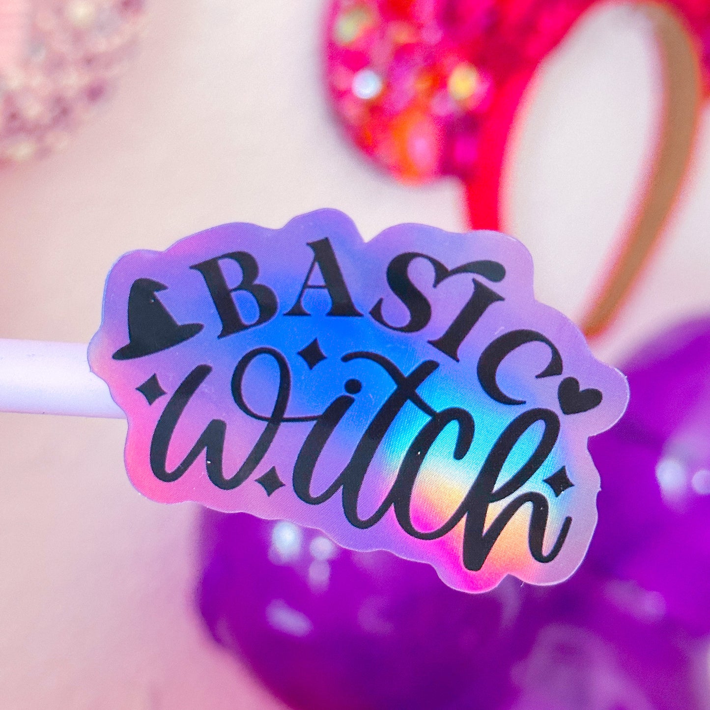 Glitter Waterproof Sticker - Basic Witch