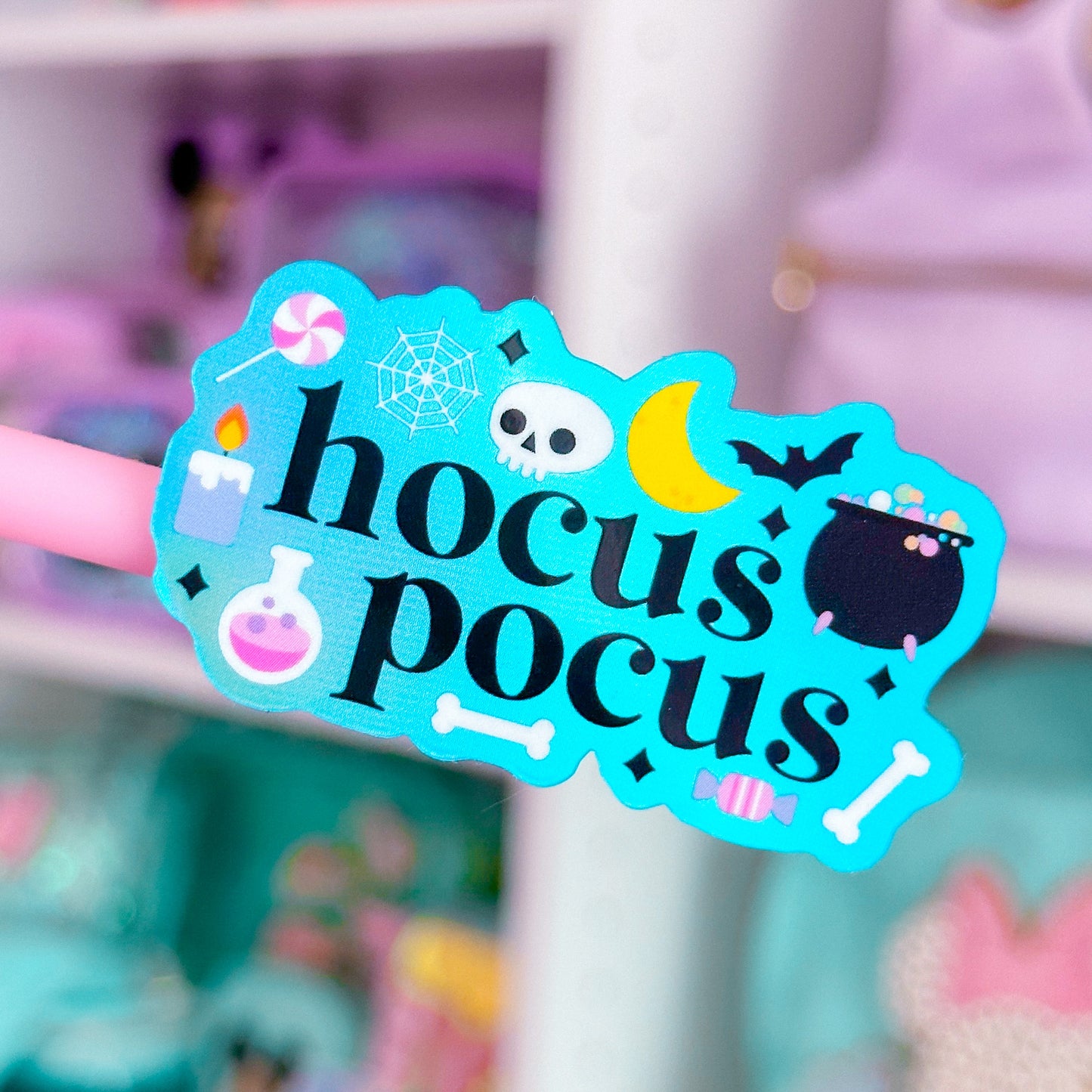 Glitter Waterproof Sticker - Hocus Pocus