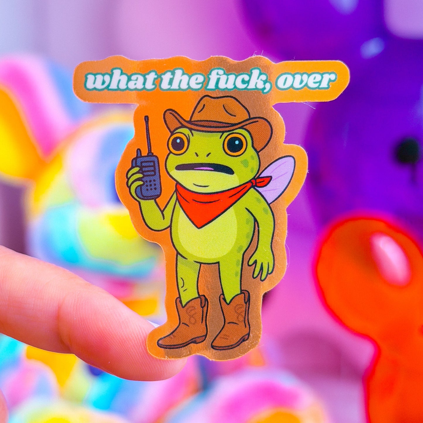 Waterproof Sticker - WTF OVER, Frog