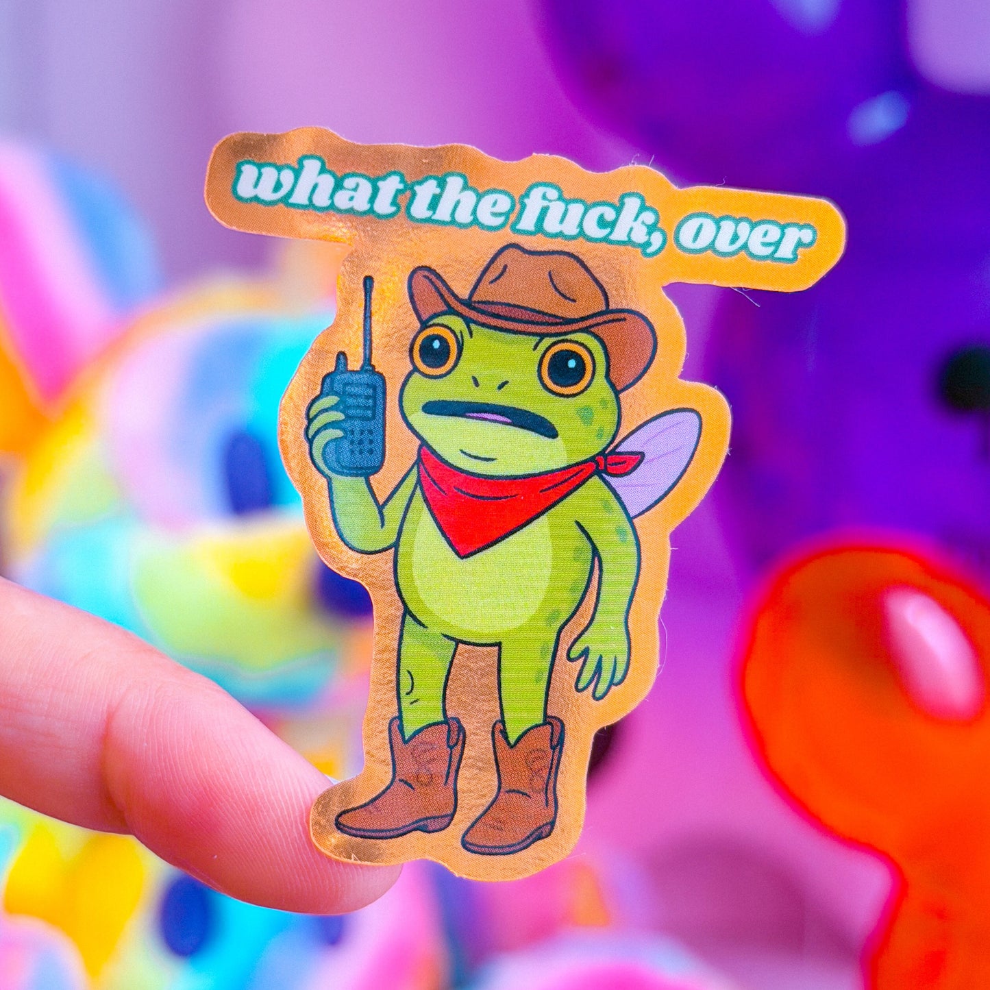 Waterproof Sticker - WTF OVER, Frog