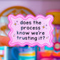 Waterproof Sticker - Does The Process Know We're Trusting It?