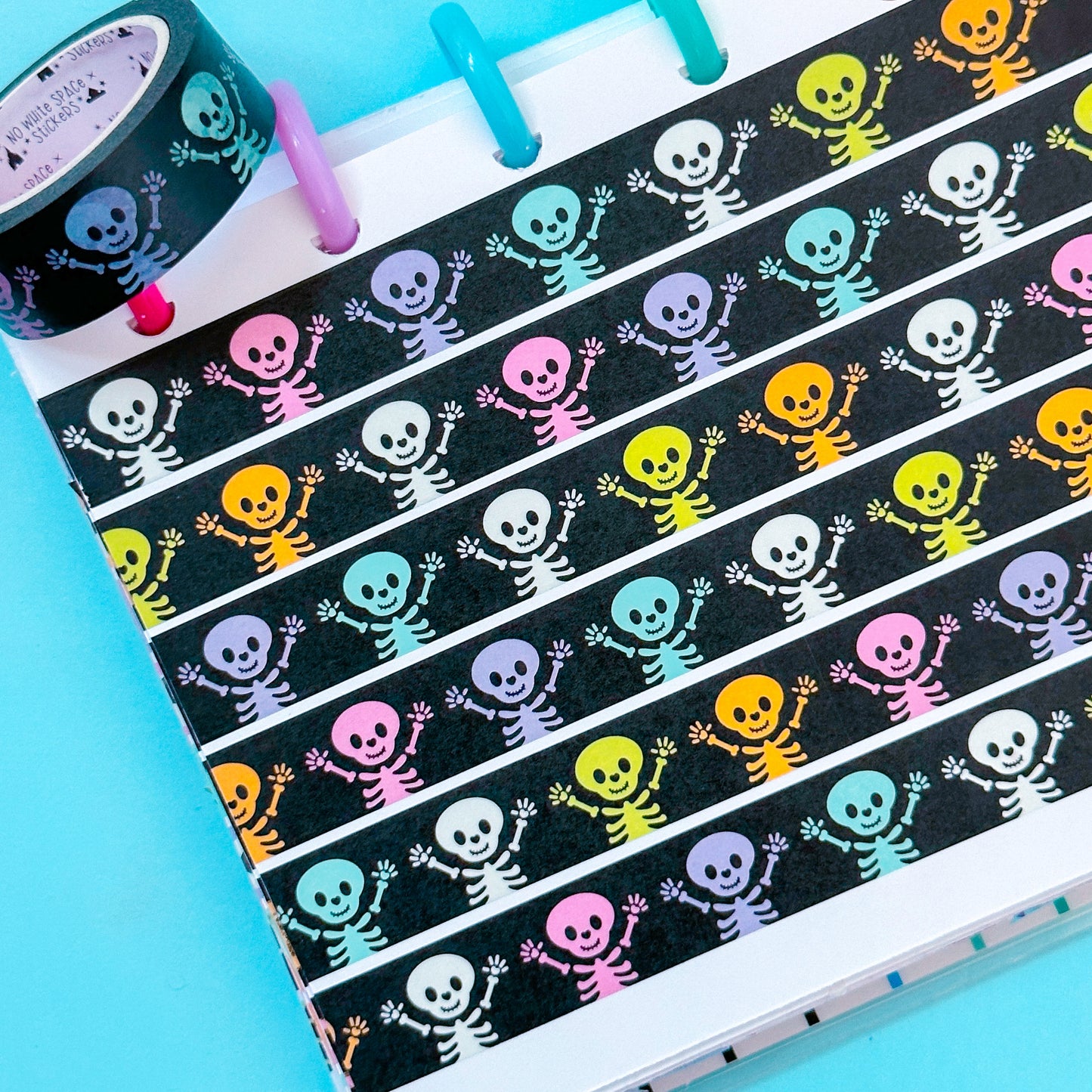 15MM Washi Tape - Pastel Skeletons