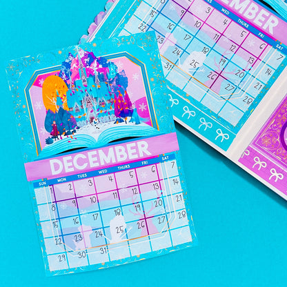 5x7 Full Page Sticker -  2024 (December) Calendar & Storybook Cover - Elsa + Ana
