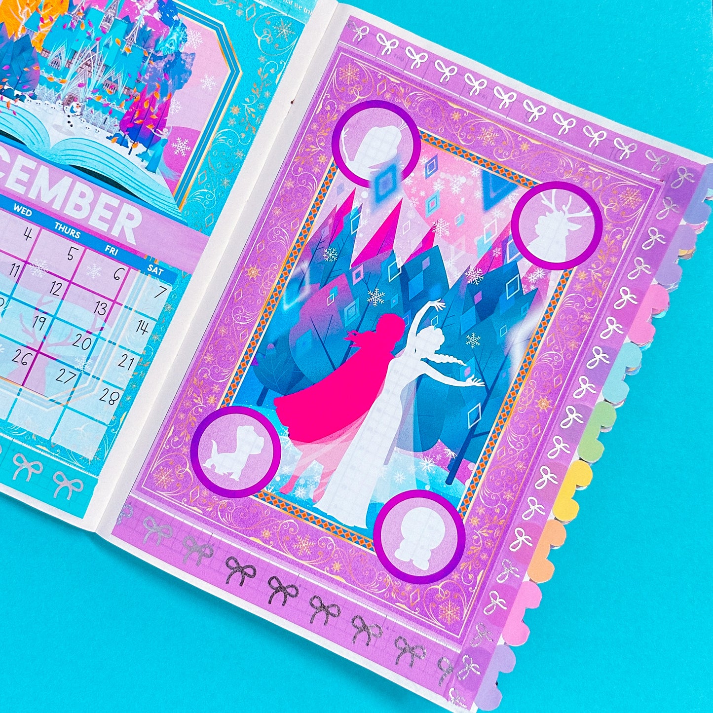 5x7 Full Page Sticker -  2024 (December) Calendar & Storybook Cover - Elsa + Ana