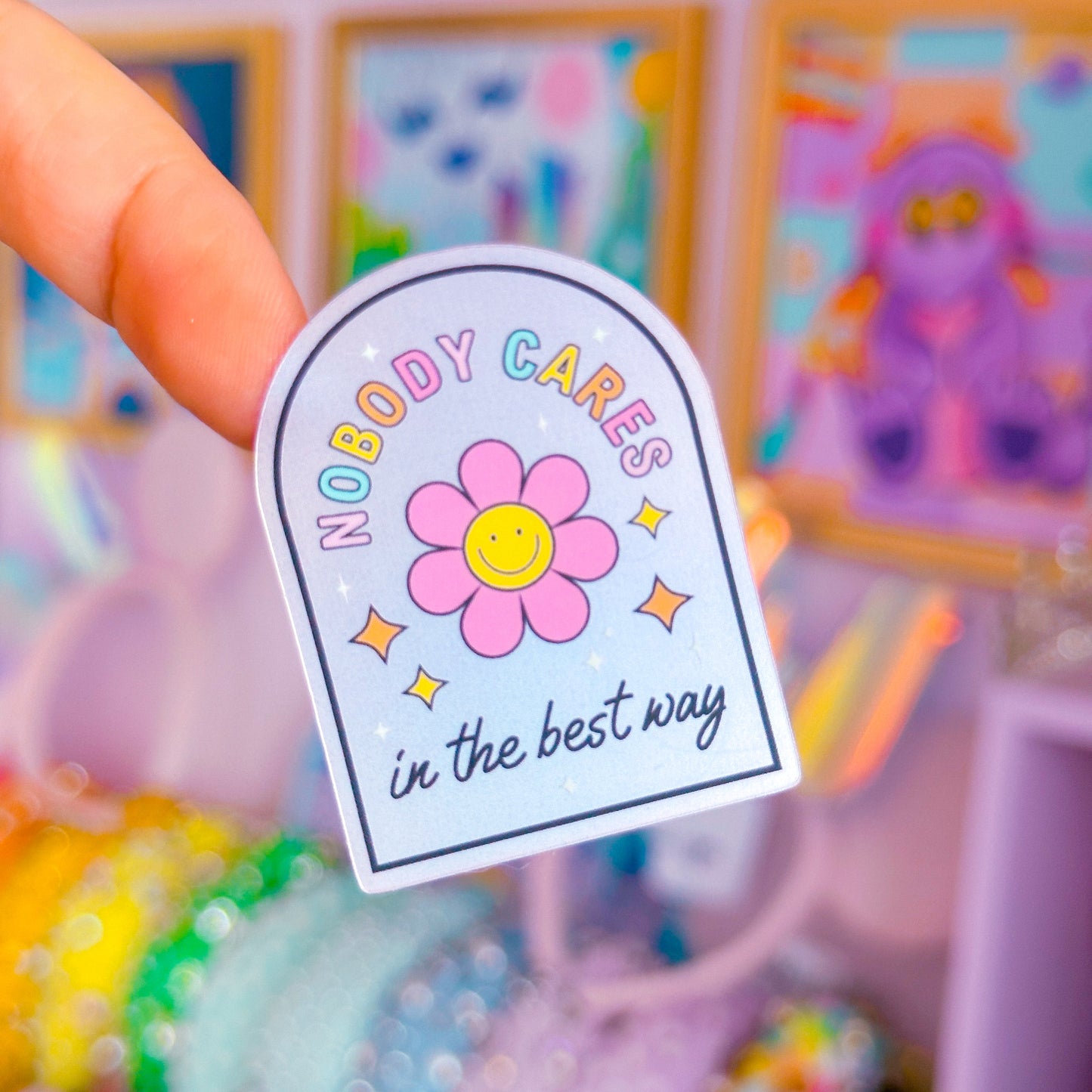 Waterproof Sticker - Nobody Cares