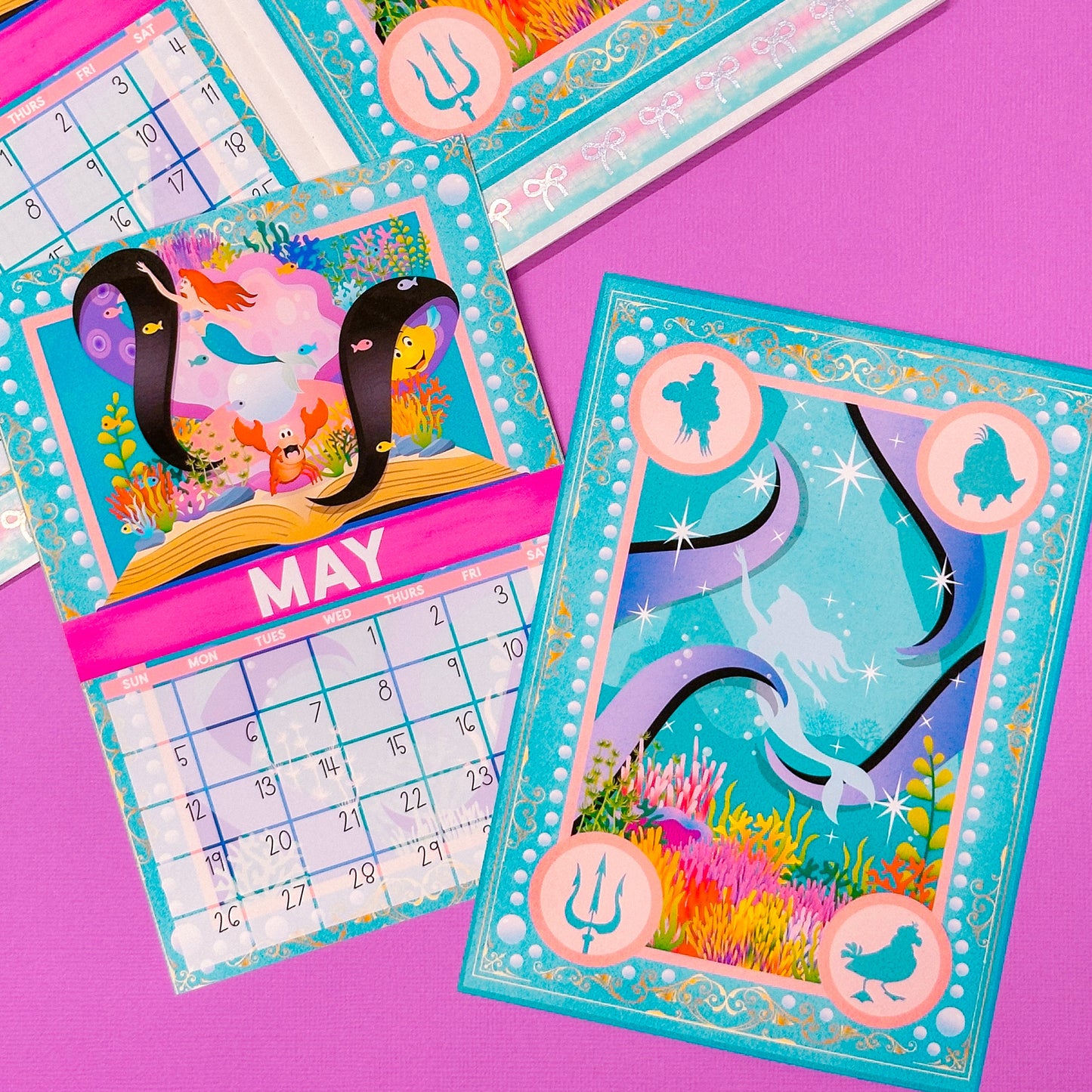 *****UPDATED 2025**** 5x7 Full Page Sticker -  2025 (May) Calendar & Storybook Cover - Ariel