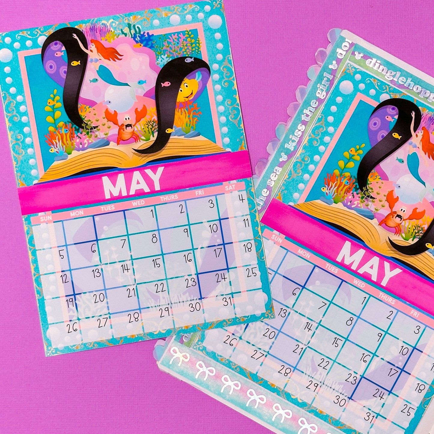 *****UPDATED 2025**** 5x7 Full Page Sticker -  2025 (May) Calendar & Storybook Cover - Ariel