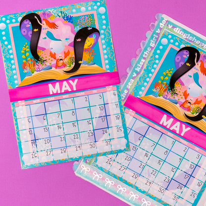 *****UPDATED 2025**** 5x7 Full Page Sticker -  2025 (May) Calendar & Storybook Cover - Ariel