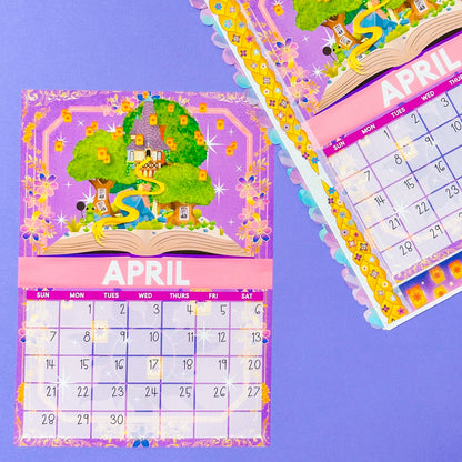 5x7 Full Page Sticker -  2024 (April) Calendar & Storybook Cover - Rapunzel