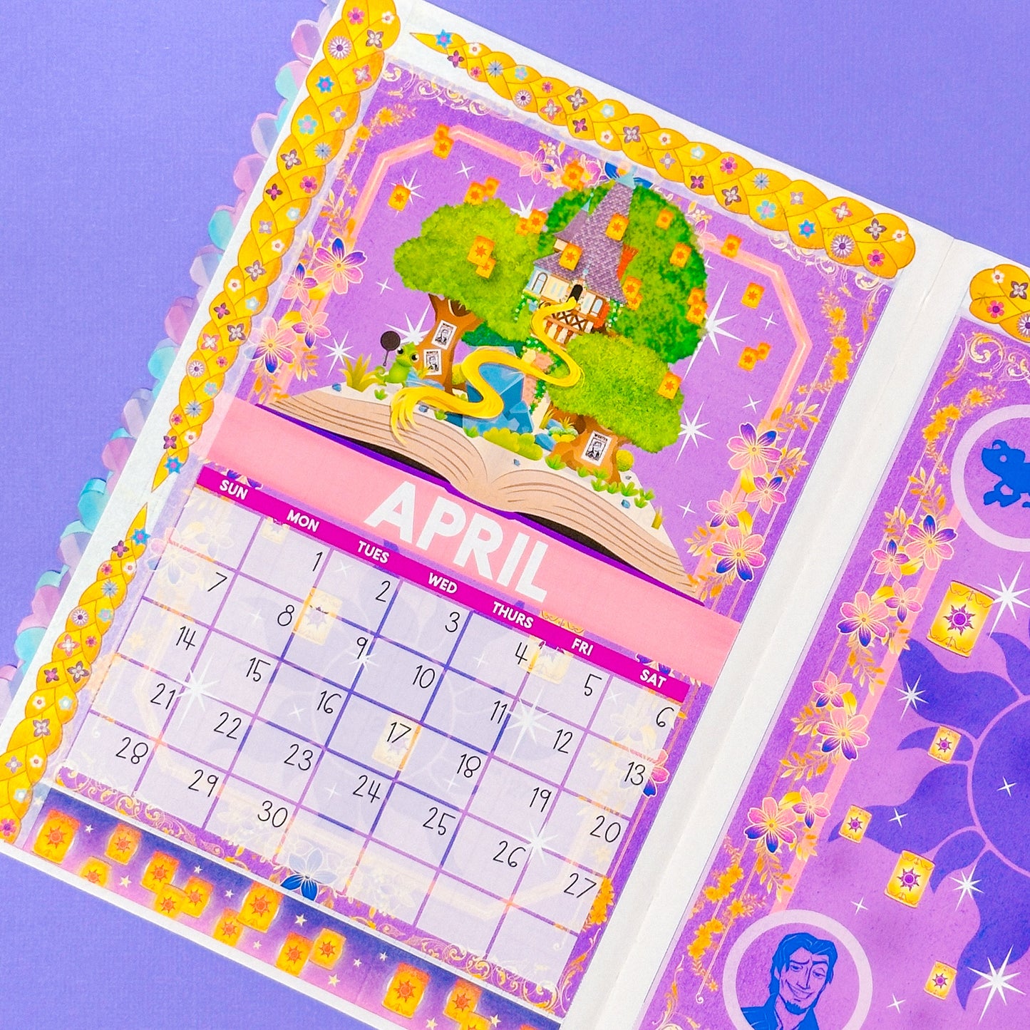 5x7 Full Page Sticker -  2024 (April) Calendar & Storybook Cover - Rapunzel