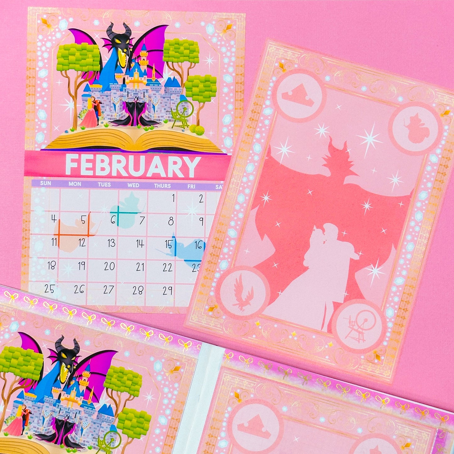 5x7 Full Page Sticker -  2024 (February) Calendar & Storybook Cover - Aurora