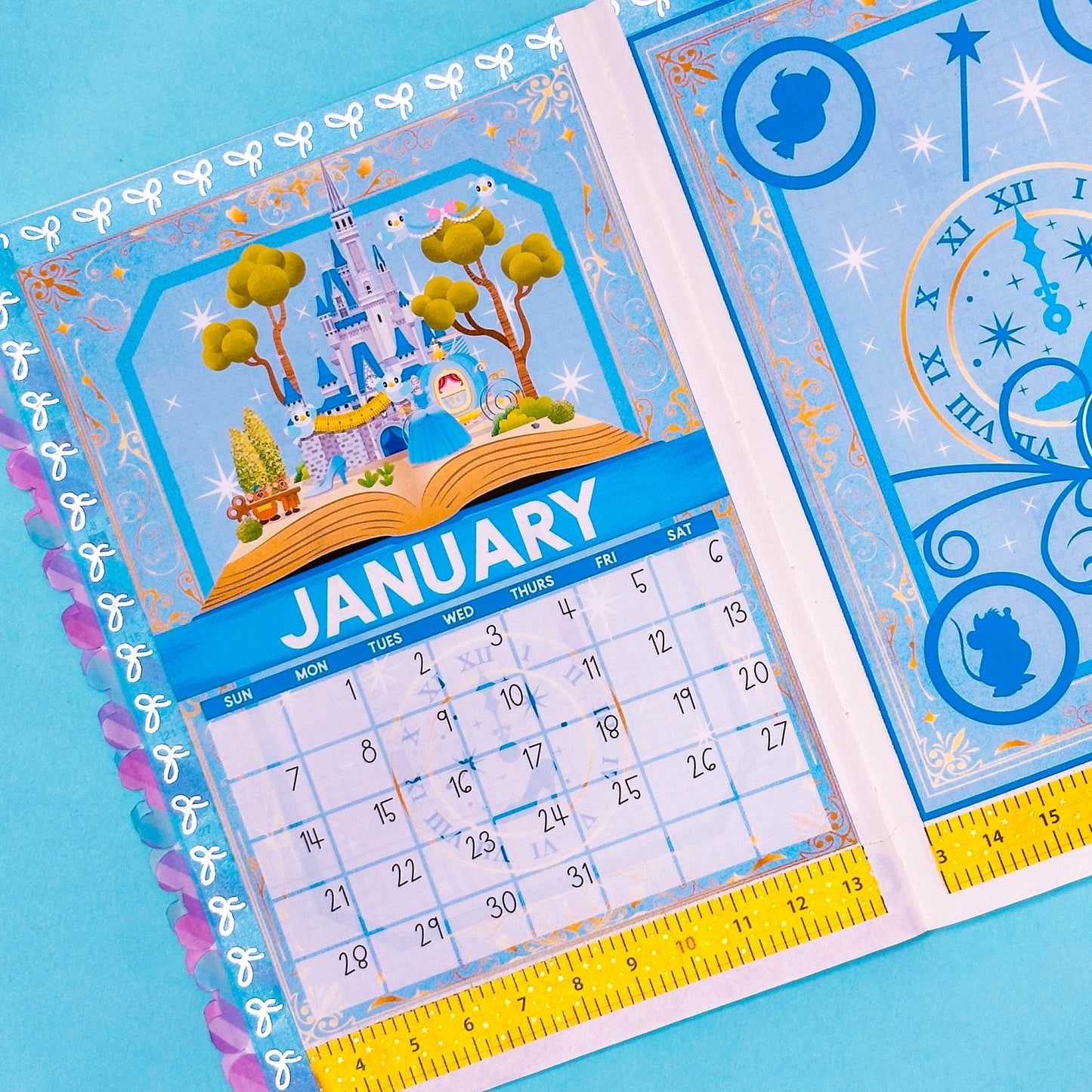 *****UPDATED 2025**** 5x7 Full Page Sticker -  2025 (January) Calendar & Storybook Cover - Cinderella