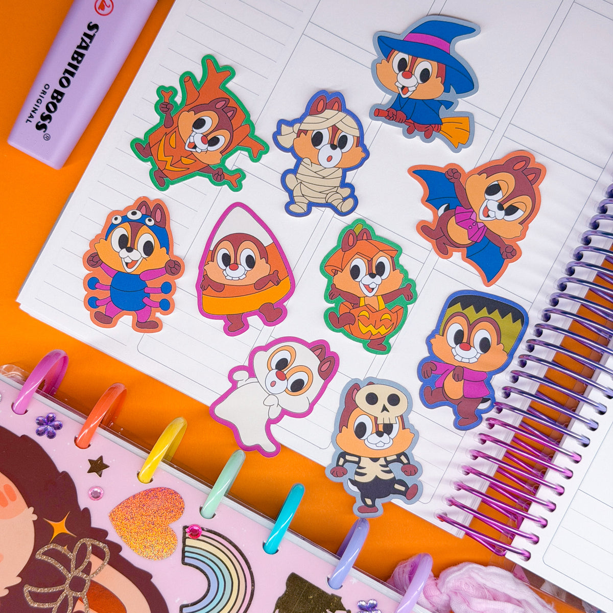 Journaling Paper Sticker - Halloween Chipmunks