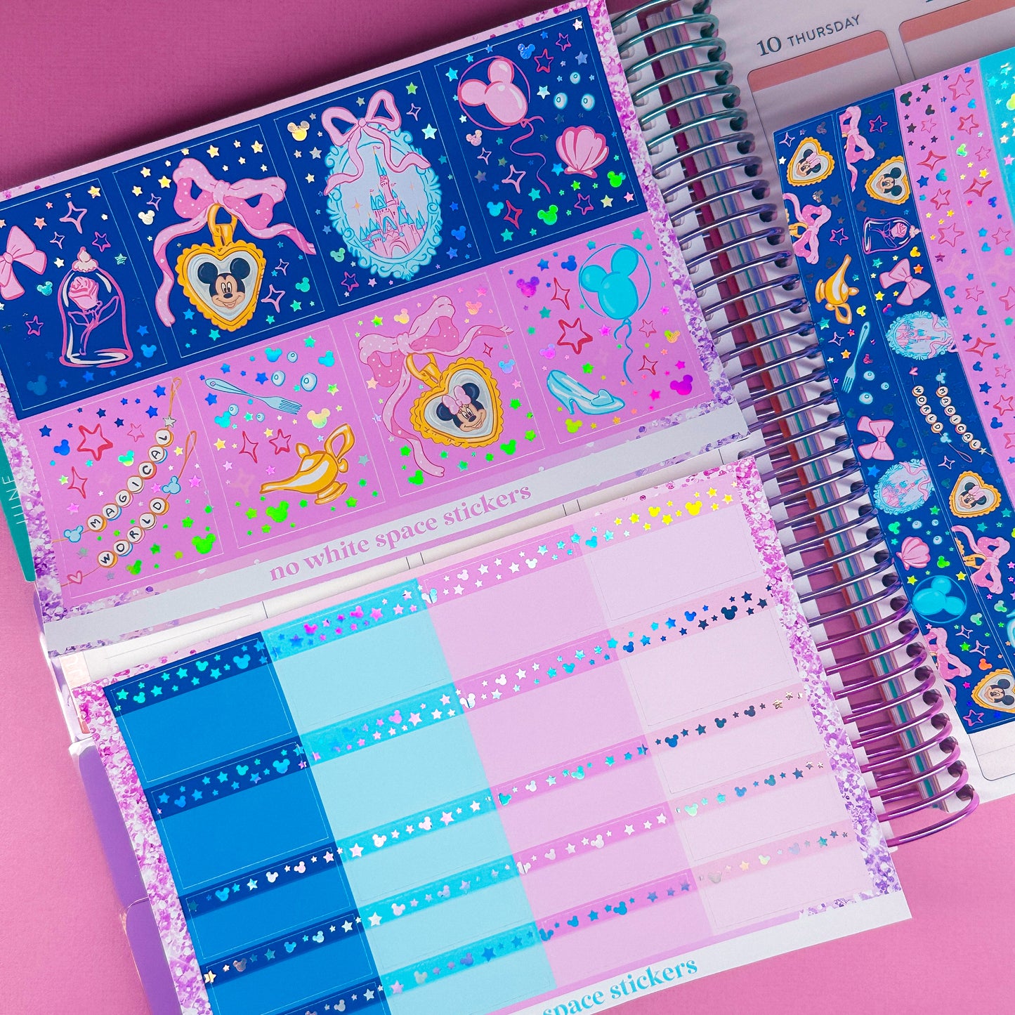 FOILED Vertical Planner Stickers (Standard 1.5") - Magical Coquette