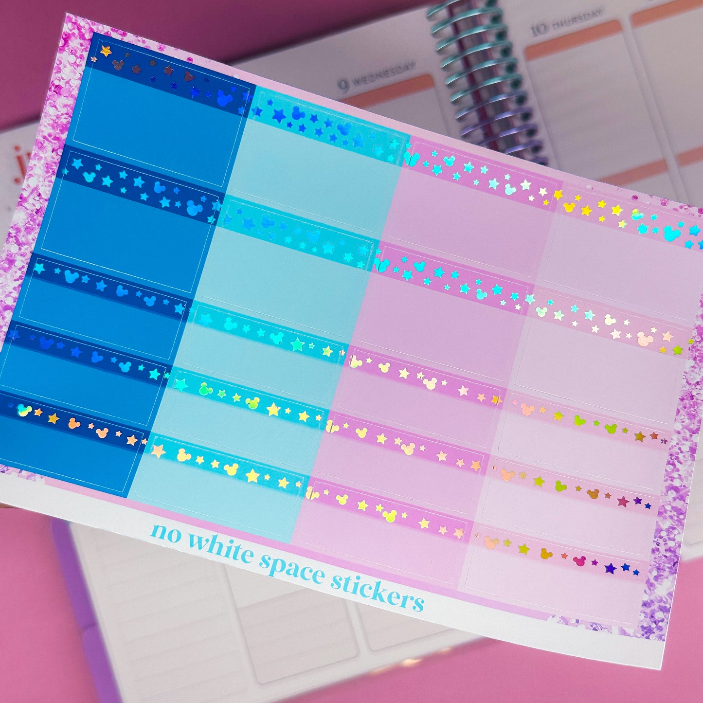 FOILED Vertical Planner Stickers (Standard 1.5") - Magical Coquette