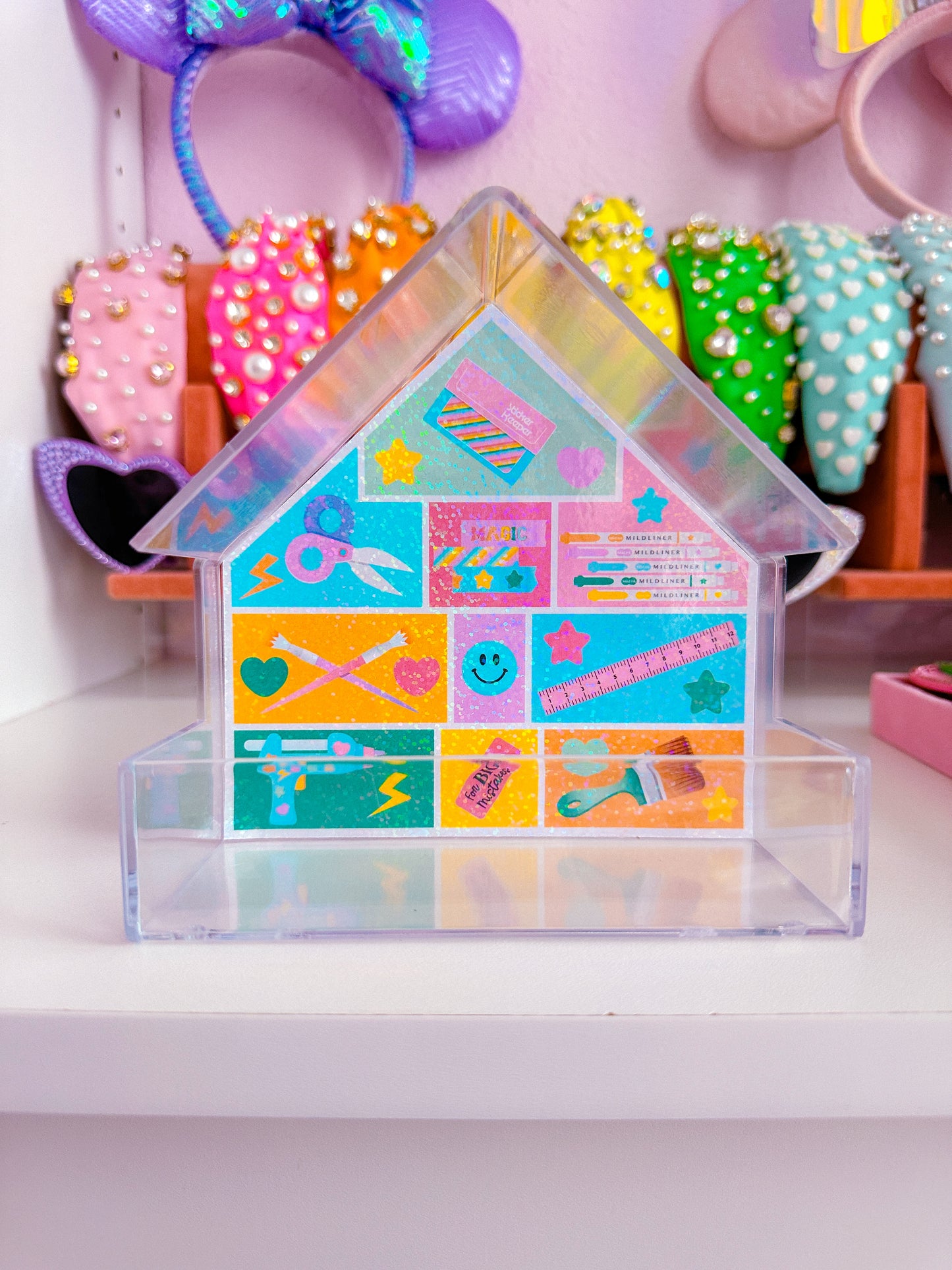 XL CRAFTY HOUSE *GLITTER STICKER INSERT ONLY* - Rainbow