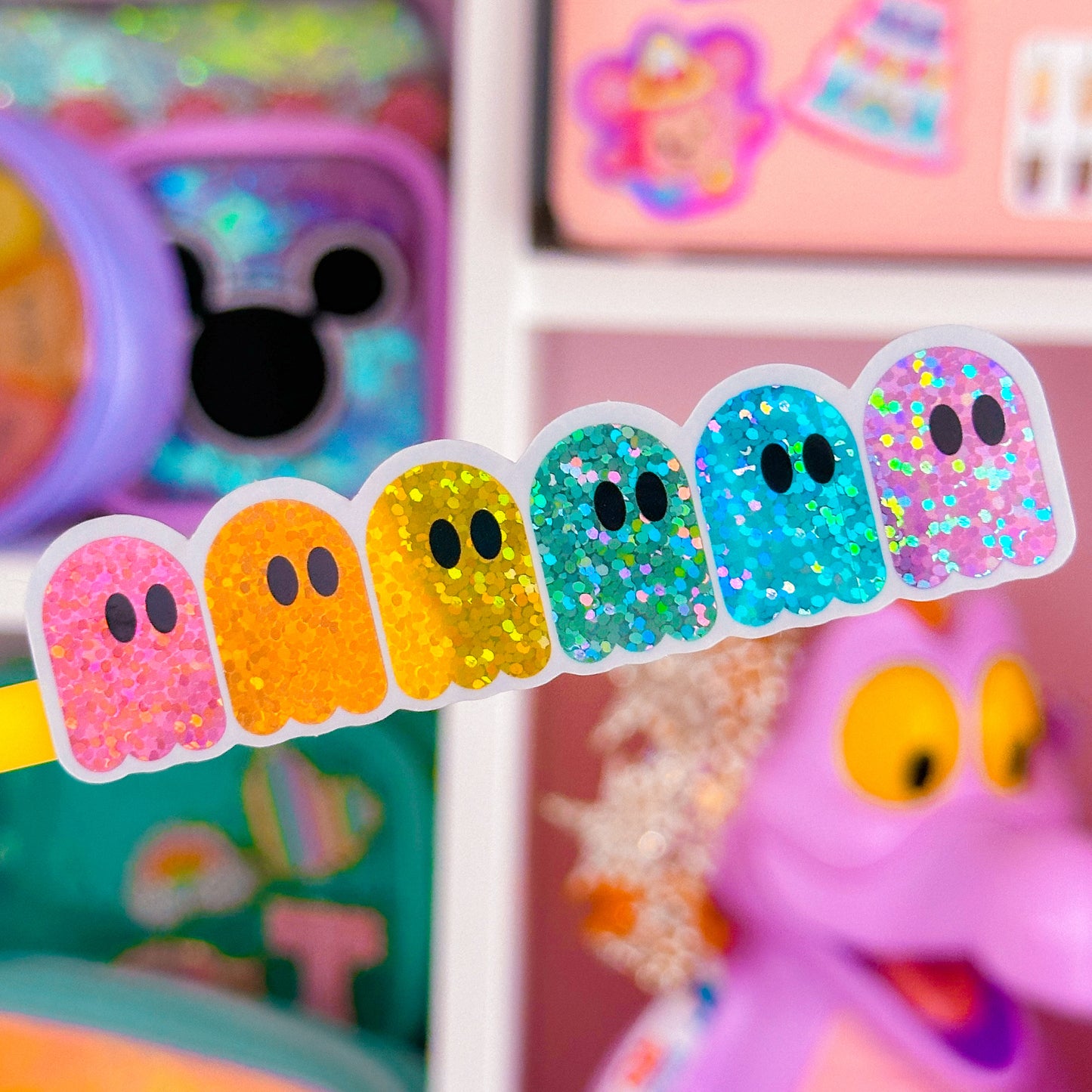 Waterproof Sticker - Rainbow Ghost Munchers