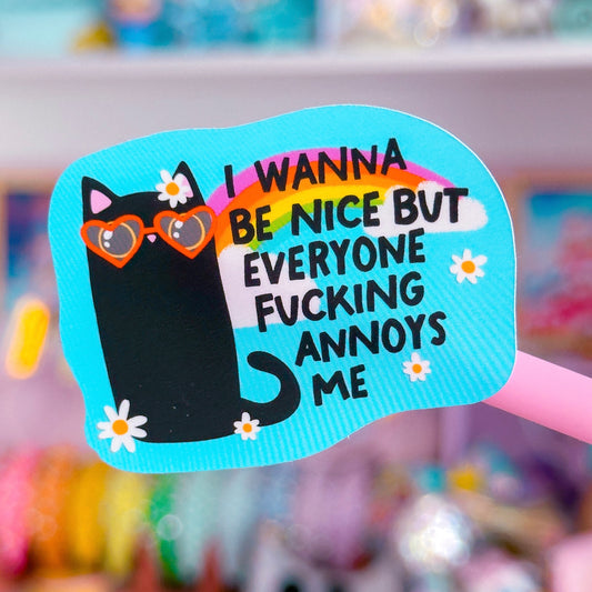 Waterproof Sticker - Annoyed Cat