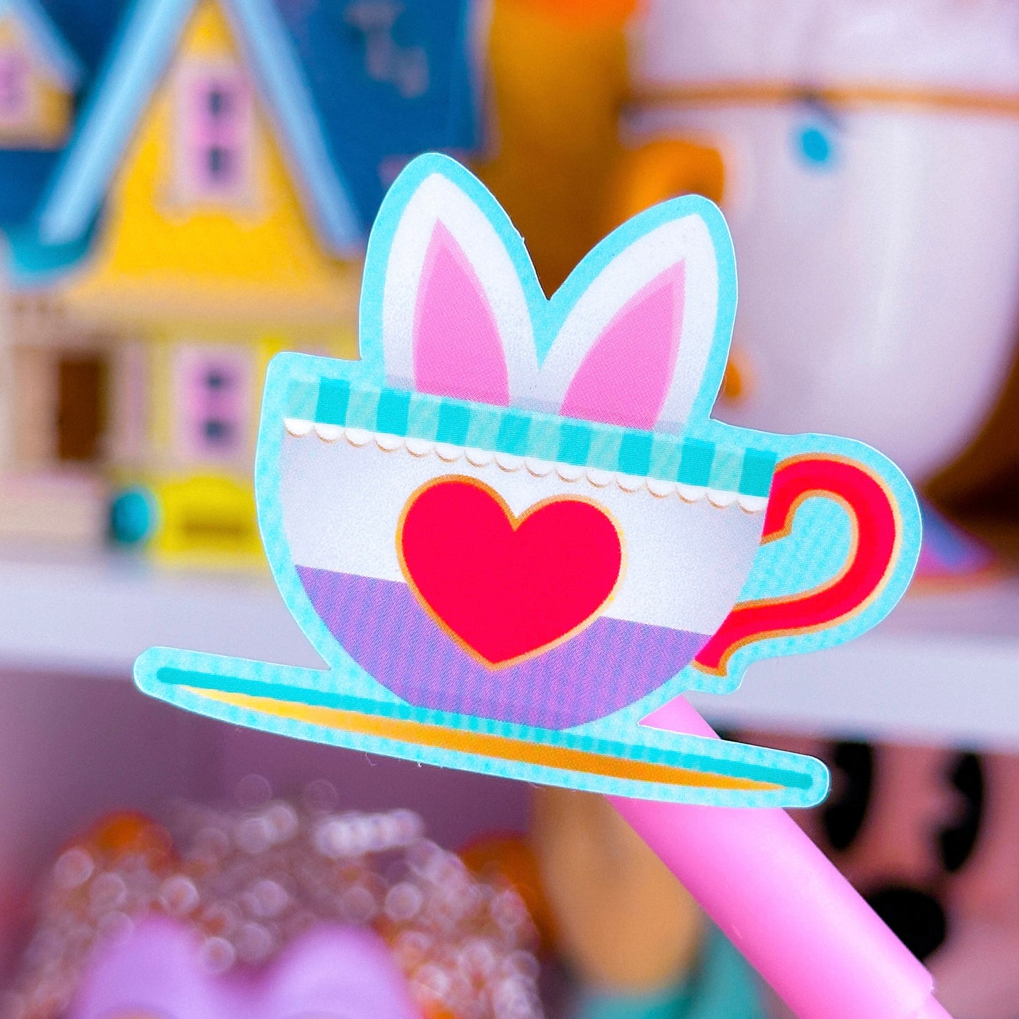 Waterproof Sticker - (Alice In Wonderland) White Rabbit Teacup