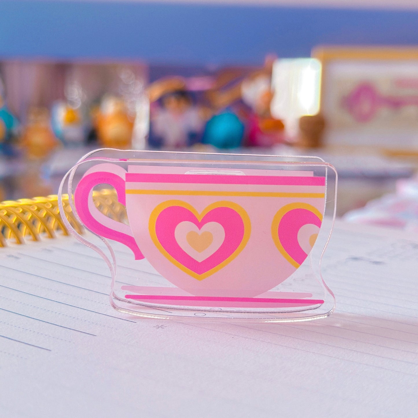 Mini Acrylic Clip - Teacup