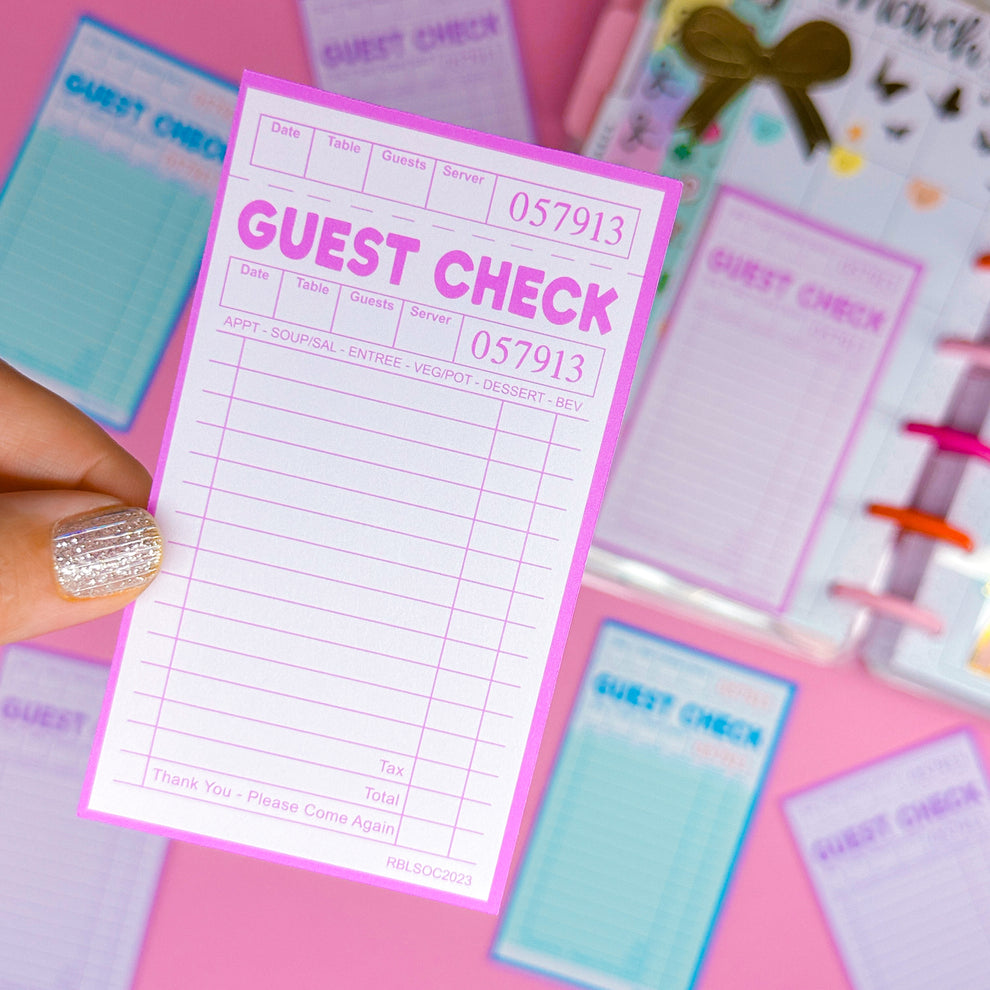 Journaling Paper Sticker - Guest Check Sticker – NoWhiteSpaceStickers